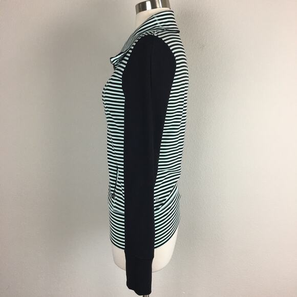 Lululemon Mint Green Black Daily Yoga Zip Jacket Black & Mint Stripe 4 - Picture 4 of 7